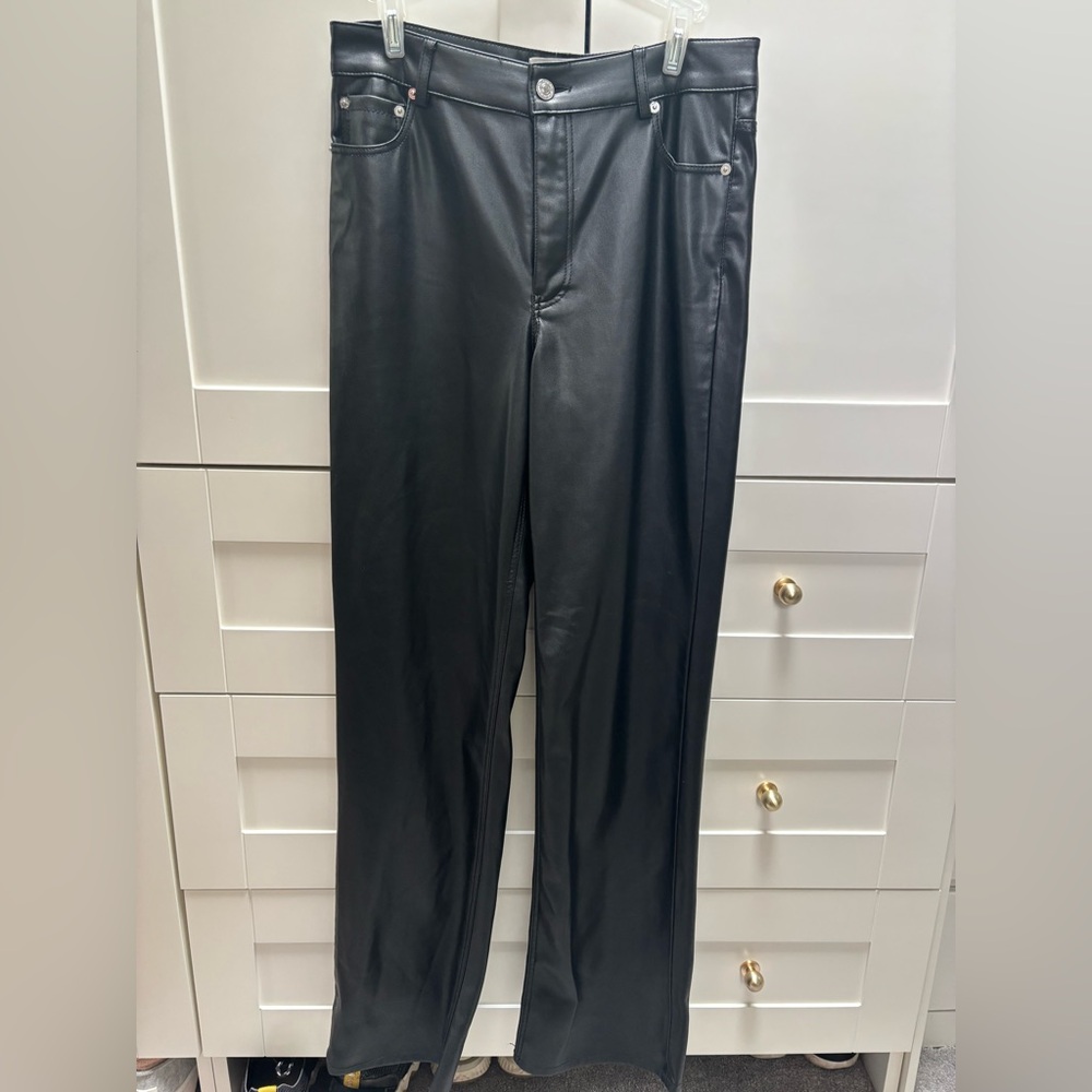 Zara Black Faux Leather Pants